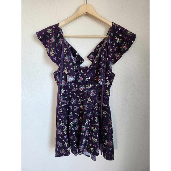 Free People Violet Visions Romper Floral Corduroy Size XS - Picture 9 of 13
